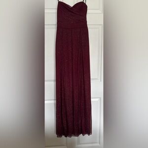 Women's Sparkle Burgundy Maxi Skirt